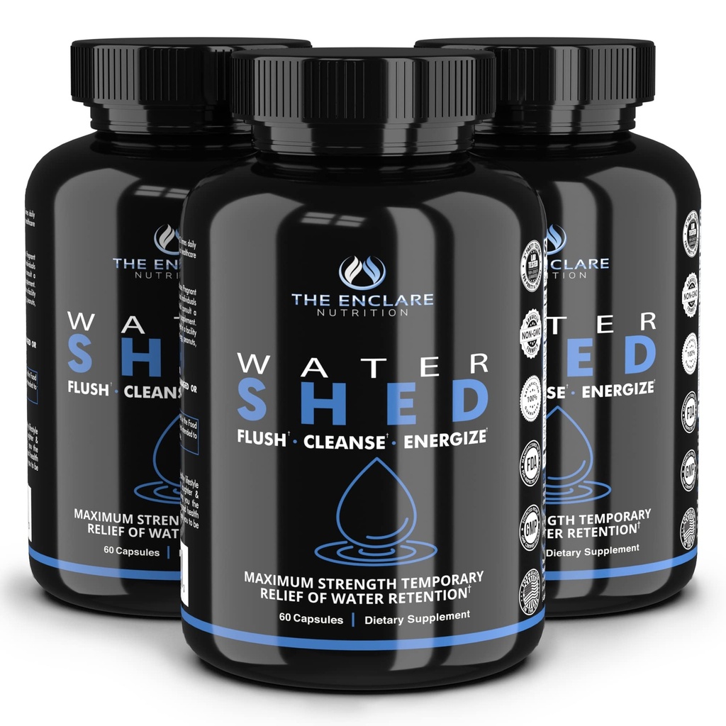 L'ENCLARE NUTRITION| Pillole d'acqua Diuretico per la conservazione dell'acqua, Detox, Liver, Rene, Peso, Rilievo di gonfiaggio / gonfiore. Tè verde, Mirtillo, Aceto di sidro di mele, Dandelion, Vitamina B6, Cloruro (3)