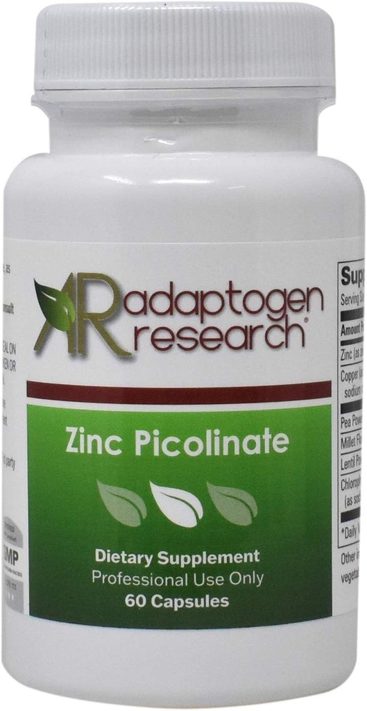 Zinc Picolinate 30 mg | Supplemento di zinco per la crescita e la funzione immunitaria | 60 capsule | Ricerca adaptogen