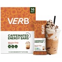 Verb Caffeinated Energy Bars Mocha Chip (26g, Confezione di 16) 110-Calorie Delicious Low Sugar Energy Bar - Vegan Gluten Free On-the Go Snack con 80mg Green Tea Caffeine, Solo Real-Food Ingredienti