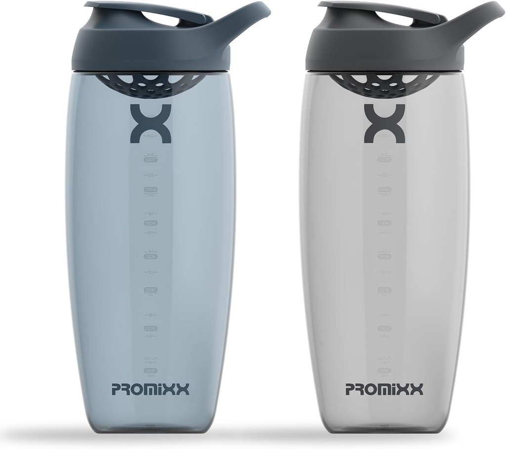 Promix Pursuit Protein Shaker Bottiglia (32 oz) – Silent No-Ball Mixer, Leak-Proof Lid, BPA/BPS & Phthalate-Free ECOZEN – Easy-Clean Shaker Cup for Protein Shakes, Pre & Post-Workout Smoothies