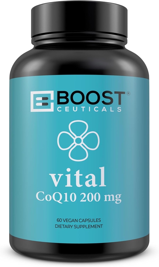 CoQ10 200mg | Coq10 ad alto assorbimento con bioperina | Pure CoQ10 Vegan Non OGM | No Stearates No Gluten | 60 200 mg capsule