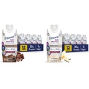 Assicurare Max Protein Milk Chocolate & French Vanilla Nutrition Shakes, 30g Protein, 150 Calories, 12 Pack Bundle