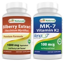 Best Naturals Bilberry Extract 1000mg & MK-7 Vitamina K2 100 mcg