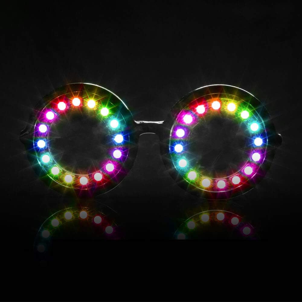 Occhiali LED programmabili GloFX - 350 Modalità a colori - Bicchieri ricaricabili USB per Edm Music Festival Rave Party Dance Performance Cosplay Costume