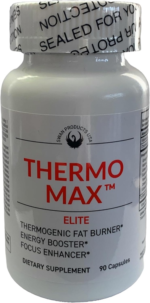 Thermo Max Elite - Bruciatore grasso termogenico, Booster di energia estrema, perdita di peso, 90 pillole dimagranti