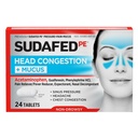 Congestione della testa del PE improvvisi + Tabelle di sollievo del muco per la pressione del seno, la congestione, e mal di testa, non-Drowsy Decongestant con Acetaminophen, Guaifenesin & Phenylephrine HCI, 24 ct