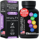 Matrix del collagene di bellezza della difesa dell'età - 2000mg Multi Collagen Biotin Biotin Acido ialuronico Saw Palmetto Vitamina C Supplement Complex - DHT Blocker per gli uomini e le donne per la crescita dei capelli - 90 capsule senza glutine
