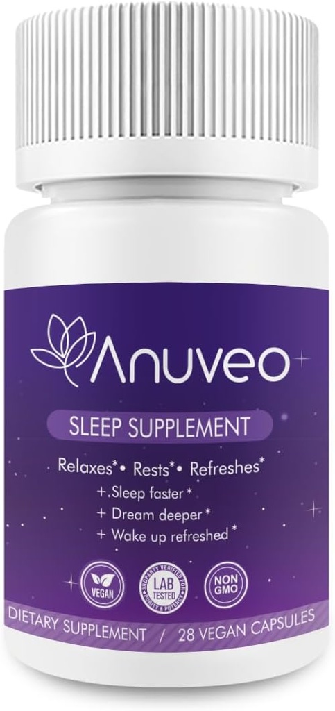 Natural Sleep Aid | Non-Habit Forming | Herbal Sleep Supplement per un sonno migliore con Valerian, Melatonina, Magnesio e Ashwagandha | Pillole dormienti per adulti (28 capsule vegane)