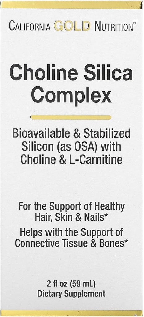 California Gold Nutrition Choline Silica Complex, Biodisponibile & Silicio Stabilizzato con Choline & L-Carnitina, 2 fl oz (59 ml)