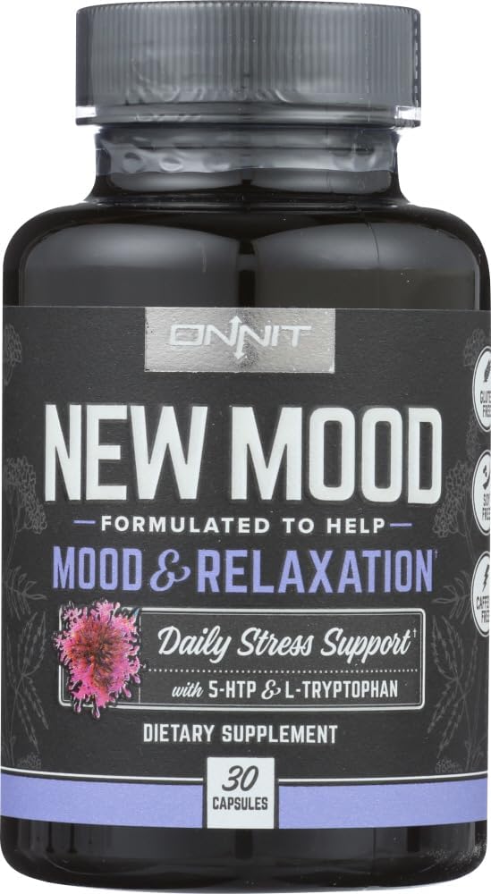 Onnit nuovo integratore alimentare Mood, Mood & Relax, supporto giornaliero di stress, senza glutine, 30 capsule