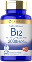 Carlyle B12 Vitamin 2000 mcg | 240 compresse dissolve veloci | Methylcobalamin sublinguale | Sapore di bacche | Vegetariano, Non OGM & Gluten