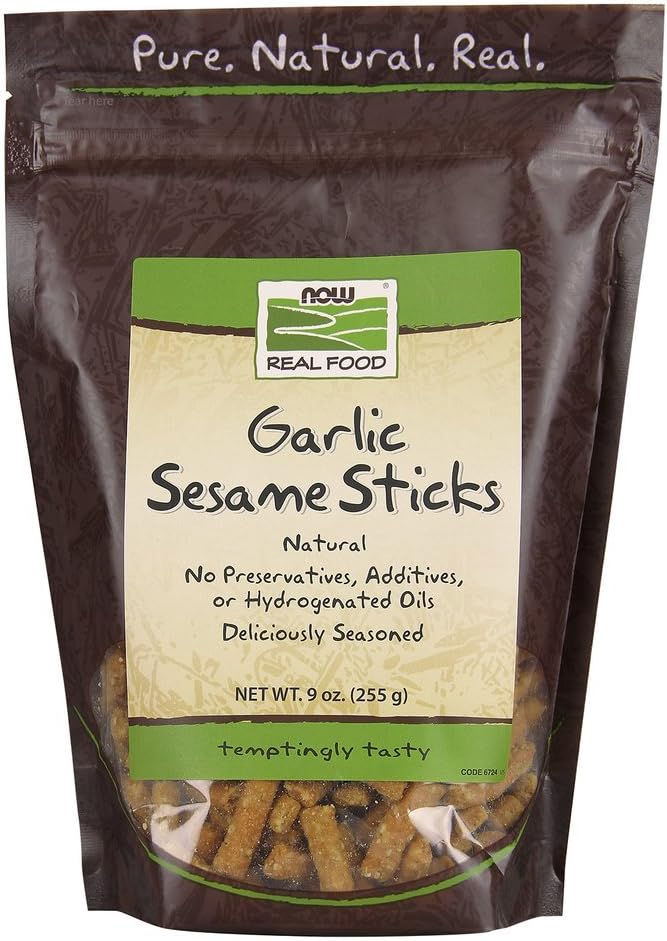 NOW Alimenti Aglio Sesame Sticks, 9 oz Bag