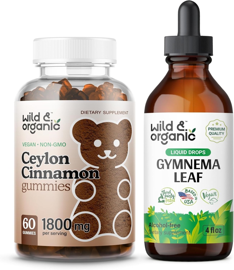 Gummie di cannella di Ceylon e piante selvatiche & Gymnema Tincture