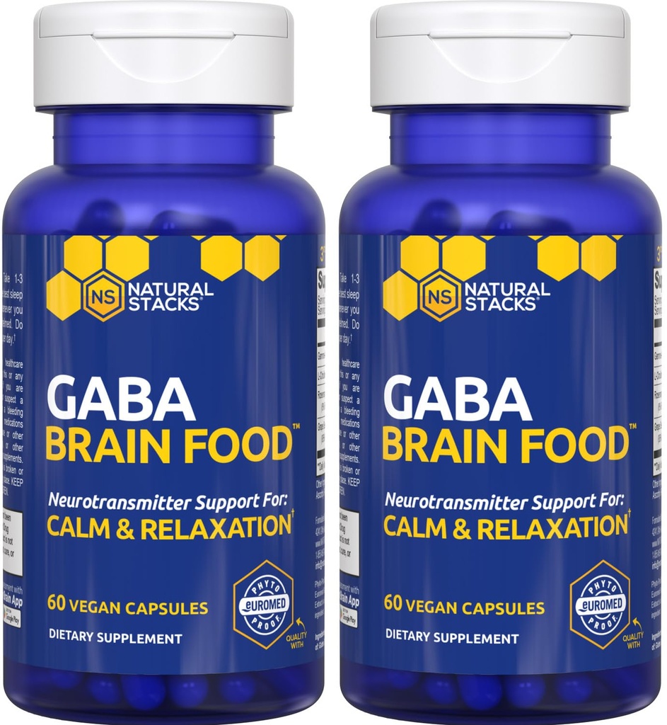 GABA Brain Food - Integratore GABA con Estratto di semi di L-Citrulline & Uva - Supporta la calma e il relax - Nighttime Sleep Aid - Supporta la produzione di acido aminobutirrico Gamma - 120 L-Citrulline Capsule
