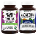 FarmHaven Milk Thistle Capsule & Magnesio Glycinate & Malate Complex w/Vitamin D3