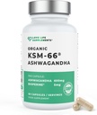 Integratori di vita d'amore organici Ashwagandha KSM-66®, alimentazione di 2 mesi - 60 capsule, 600mg ad alta resistenza per capsula, 5% Withanolides, Bioperine® per l'assorbimento aumentato, riempitivi zero, test di laboratorio