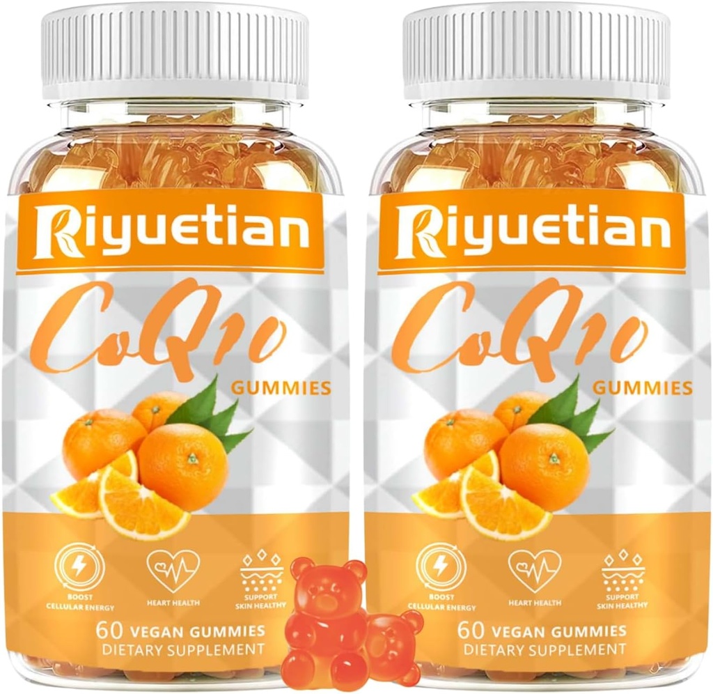 2 packCOQ10 Gummies - CoQ10 500mg + Omega-3 EPA/DHA + Magnesio Glycinate + Citrato di zinco, per sostenere la salute del cuore, produzione di energia, sistema immunitario e assorbimento minerale