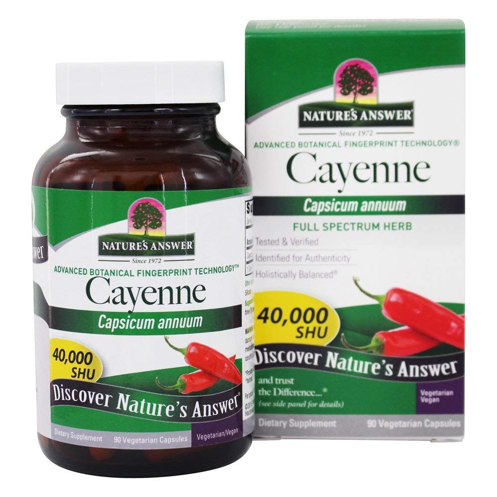 La risposta della natura Cayenne Pepper Powder Capsule Supplement, 90-Count | Natural Metabolism Booster | promuove la salute cardiovascolare | Aiuta con la digestione & Circulation (Pack of 1)
