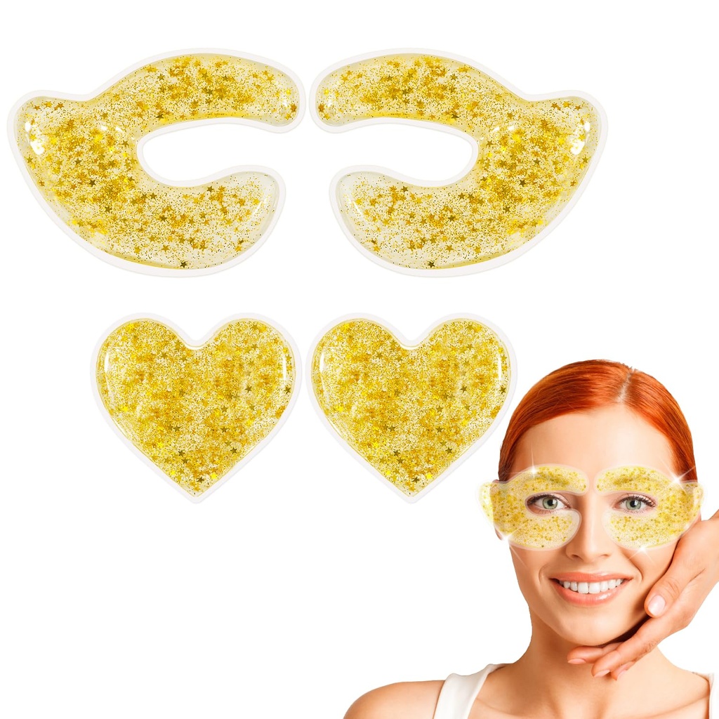 Gel Eye Pads riutilizzabili - Cooling & Warming Eye Compress for Reduction Puffiness, Circles, Wrinkles & Redness - Dolore sollievo & Relax