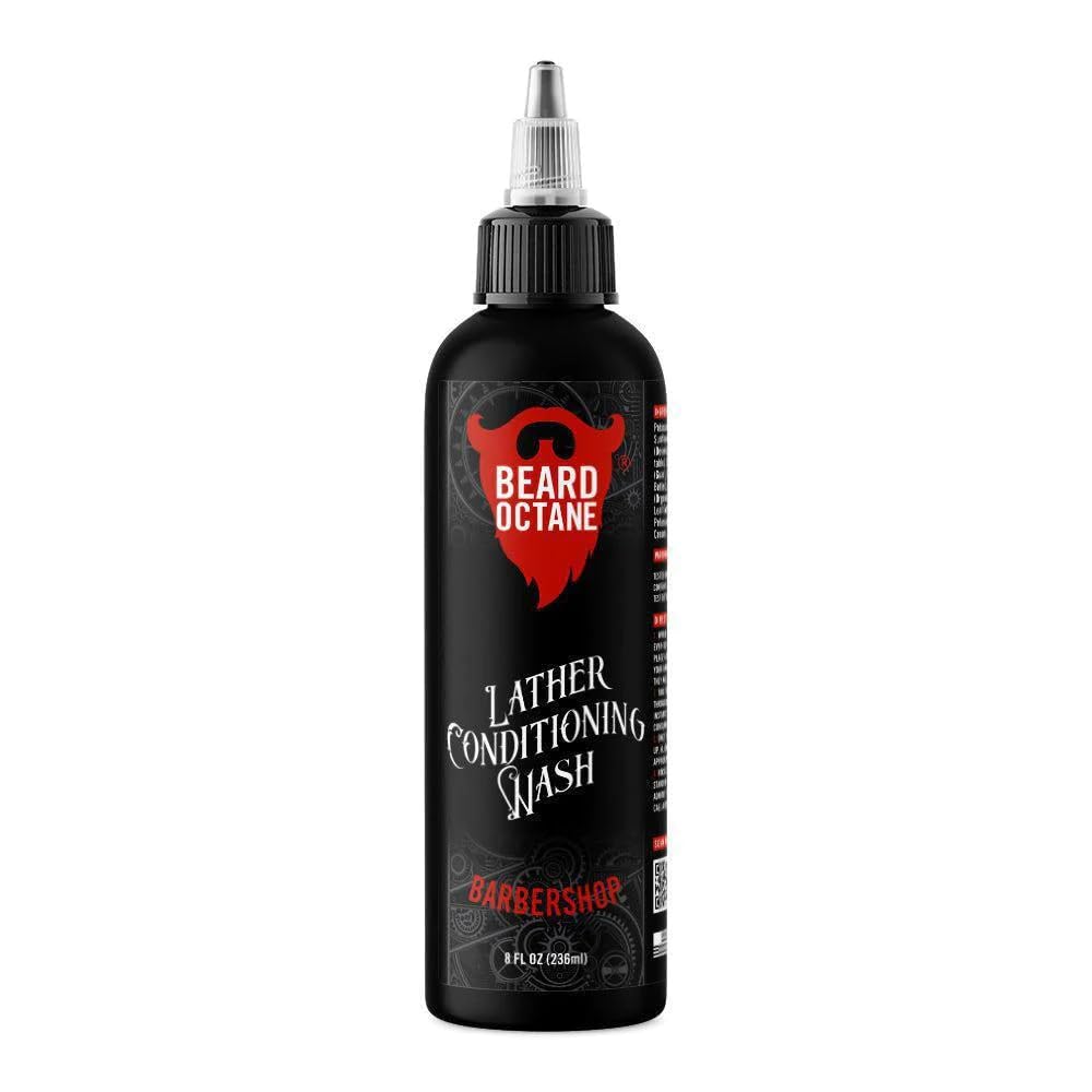 Beard Octane: Barbershop Beard Wash - 8oz Beard Shampoo - Pulite & idrata Cuscinetti w/Shea Butter - Cuscinetti più morbidi - Made in USA