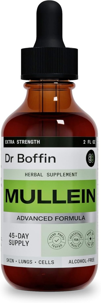 Mullein Leaf Liquid Extract 2 FL OZ - Extra Strenght | Formula avanzata - Natural Supplement Liquid Tincture - Lung Cleanse and Detox - Respiratory Health and Immune Support Drops