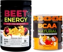 Nutrologia barbabietola naturale O2, Pre polvere di allenamento, Frutta di passione aroma (30 porzioni) BCAA naturale, Polvere BCAA a base vegetale, Aroma di cocco arancione (30 porzioni)