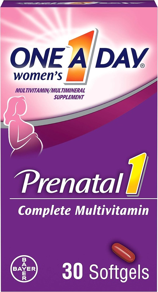 Prenatale 1-A-Day con Softgel acido DHA & Folic, 30 ea (pacchetto di 4)