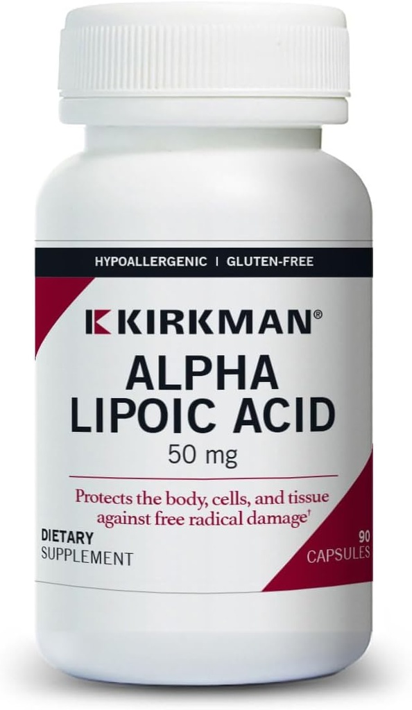 Kirkman - Acido alfa lipoico 50 mg - 90 capsule - Potente antiossidante - protegge contro i radicali nocivi - soluzioni anallergiche