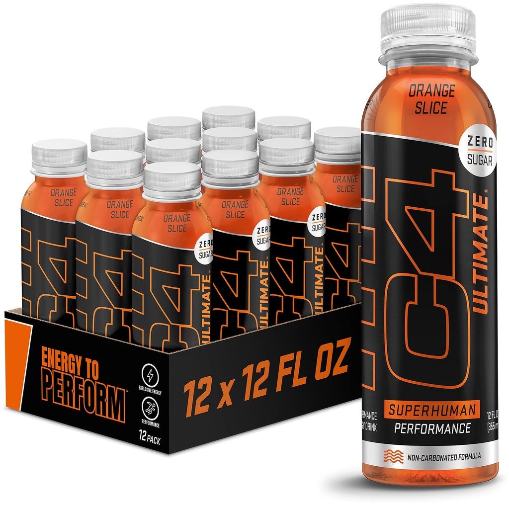 Cellucor C4 Ultimate Non-Carbonated Zero Sugar Energy Drink, Pre Workout Drink + Beta Alanine, 12 Fl Oz (Pacchetto di 12)