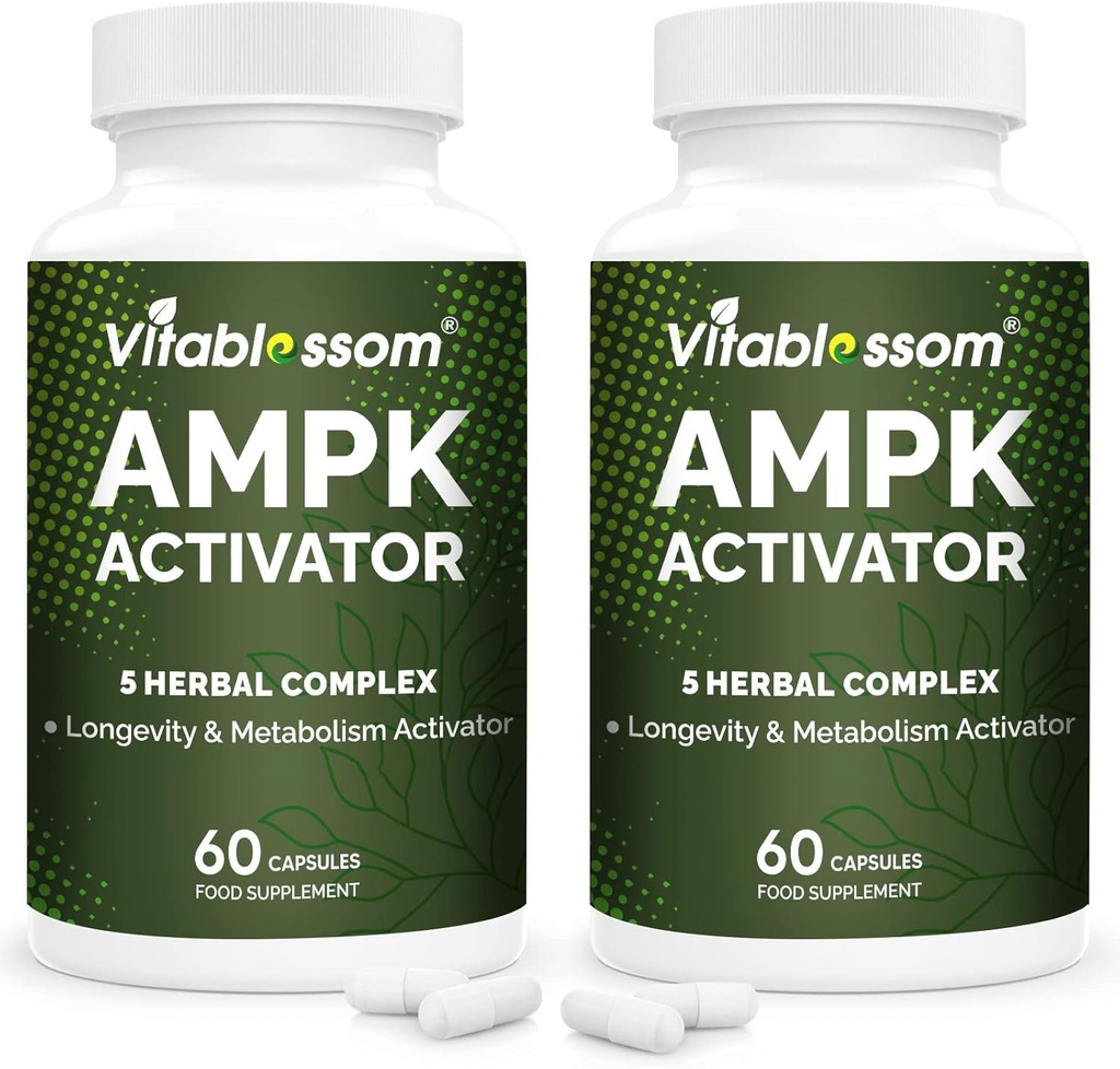 AMPK Activator Supplemento, 5 in 1 Jiaogulan Gynostemma AMPK Metabolic Activator 120 capsule vegetariane (120 conteggio(Pack of 2))