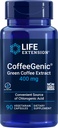 Estratto di caffè verde di Estensione della vita CoffeeGenic®, 400 mg, standardizzato per il 50% acido clorogenico, supporto metabolismo post-meal, senza glutine, non OGM, vegetariano, 90 capsule