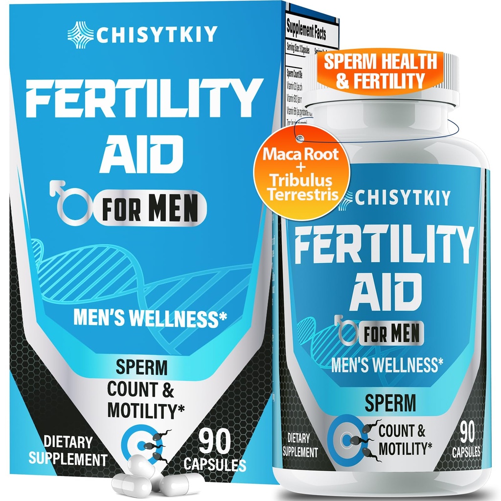 Integratori di fertilità maschile, supplemento di fertilità avanzata per gli uomini ottimale conteggio di sperma Motilità & T-Level con radice maca, Tribulus Terrestris, zinco, CoQ10, Pre Concezione per lui, 90 Caps