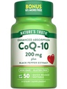 Verità della natura CoQ10 200mg Softgels | 50 Count | Integratore di assorbimento potenziato | Plus Black Pepper Extract | Non OGM, Gluten Free