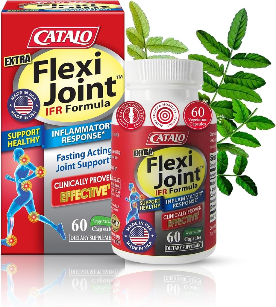 CATALO Extra FlexiJoint IFR Formula – con Meriva Turmeric Phytosome, ApresFlex & Casperome Boswellia – 60 capsule