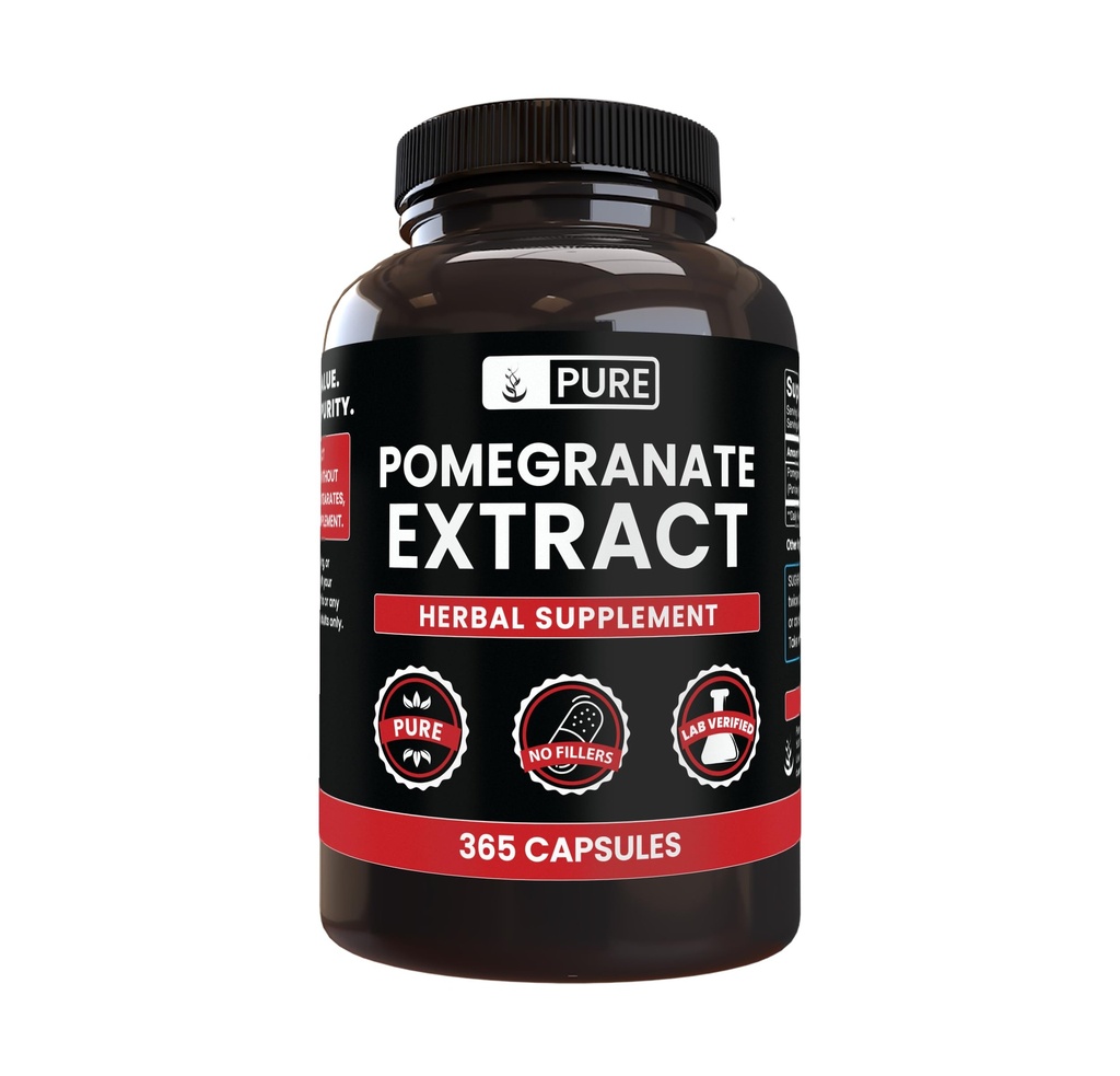Ingredienti originali puri estratto di melograno (365 capsule) Nessun filler di magnesio o di riso, sempre puro, verificato il laboratorio