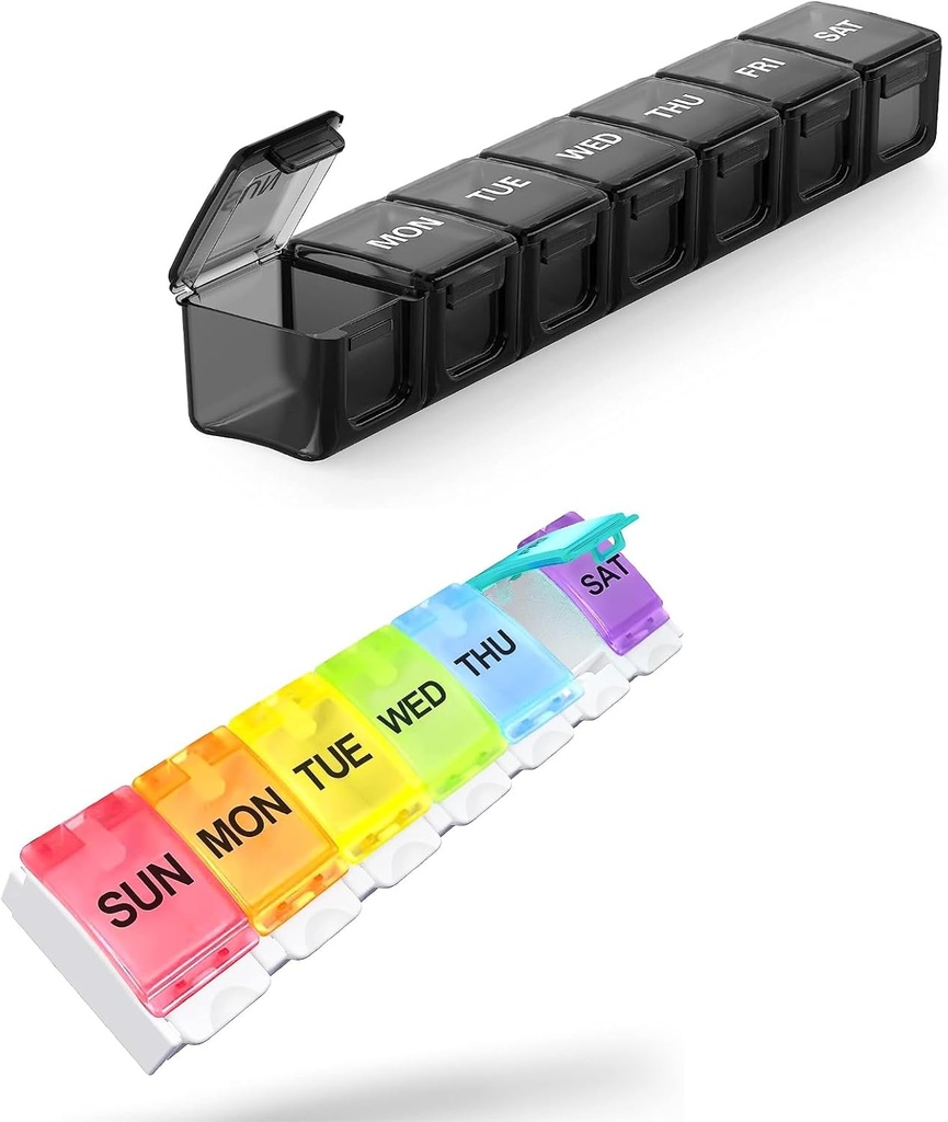 2 Pack Extra Large Pill Organizer, Sukuos Weekly Pill Box, Pill Case, Organizzatore di Medicina per Vitamine, Oli di Pesce o Integratori