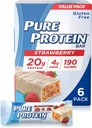 Pure Protein Bars, High Protein, Snack Nutritious per sostenere l'energia, Basso zucchero, Gluten Free, Strawberry Greek Yogurt, 1.76oz, 6 Pack