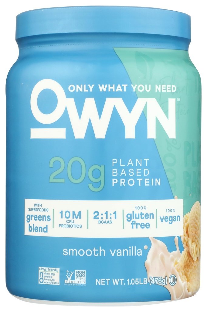 OWYN solo quello che ti serve polvere proteica a base vegetale, Vaniglia liscia, 1,05 lbs