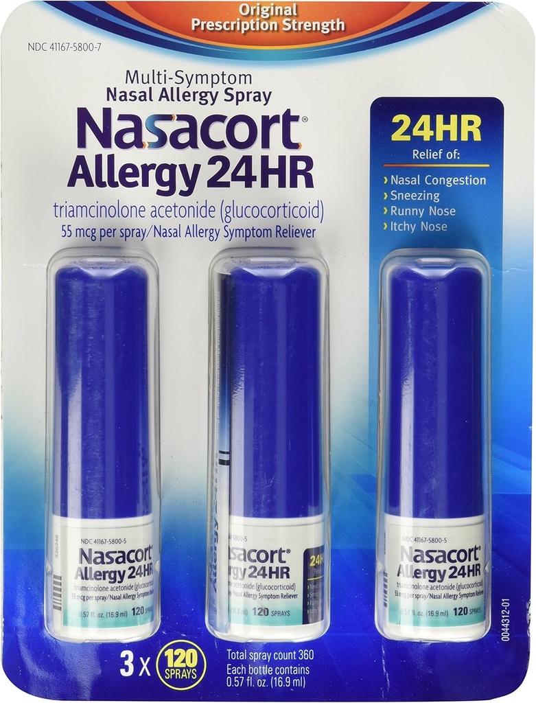 Nasacort Allergy 24hr Non-Drip Nasal Spray (120 spray, 3 pk..)