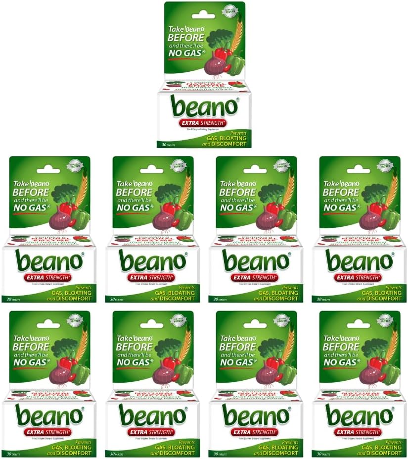 Beano Extra Forza, Integratore Digestivo Enzima, Previene Gas, Bloating e Discomfort (Packaging May Vary)