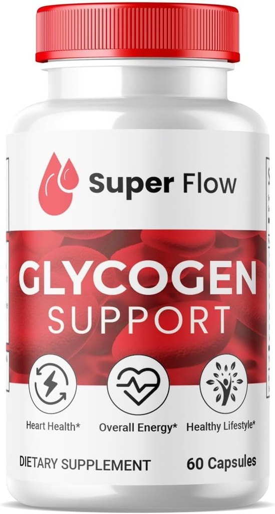 (1 pacchetto) Super Flow Glycogen, SuperFlow Glycogen Support Capsules, Glyco Optimizer Formula, Natural Blood Vessel Cleaner, Premium Super Flow Glycogen Support (60 capsule)