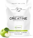 Muscle Feast Creapure - Micronized Creatine Monohydrate Powder | Premium Pre-Workout o Post-Workout | Creatina aromatizzata per donne e uomini | Facile da miscelare, senza glutine, sicuro e puro (Green Apple, 250g)