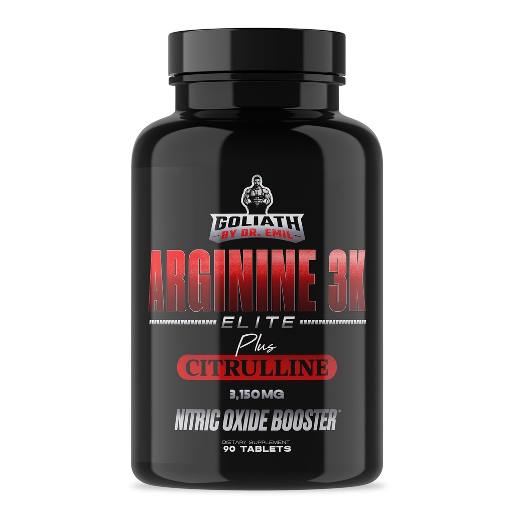 Dr. Emil - Elite L Arginina (3150mg) + L-Citrullina Dose più alta - Nitric Oxide Supplemento per vascolarità, resistenza e salute del cuore (AAKG e HCL) - 90 compresse