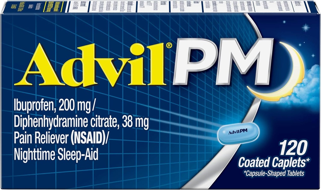 Advil PM Caplets 120 ea ( Confezione da 3)