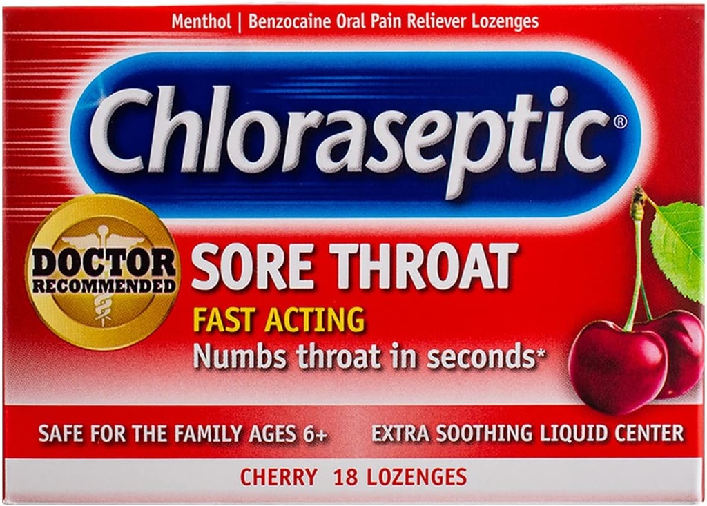 Arm & Hammer Simply Saline Nasal Spray 4.5oz & Chloraseptic Cherry Sore Throat Lozenges 18 Conte Bundle