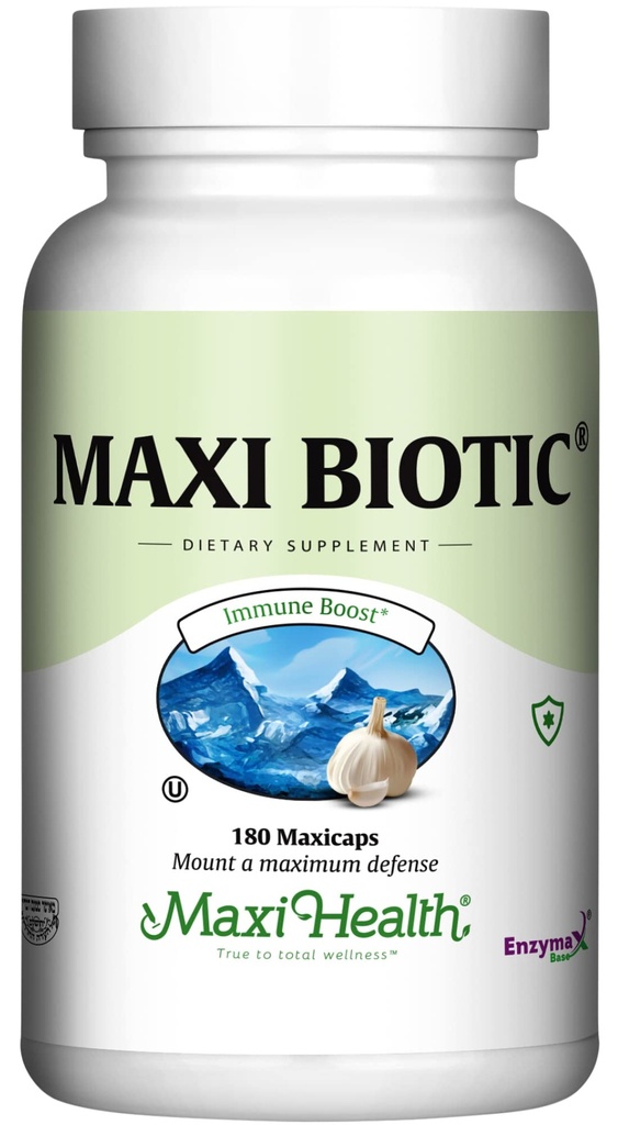 Maxi Salute - Maxi Biotic Aged Estratto di Aglio Capsule (180 Conte) | Aglio Kyolic Supplemento con Spirulina, Echinacea, Oregano e Enzymax - Antiossidante naturale - Supporto benessere