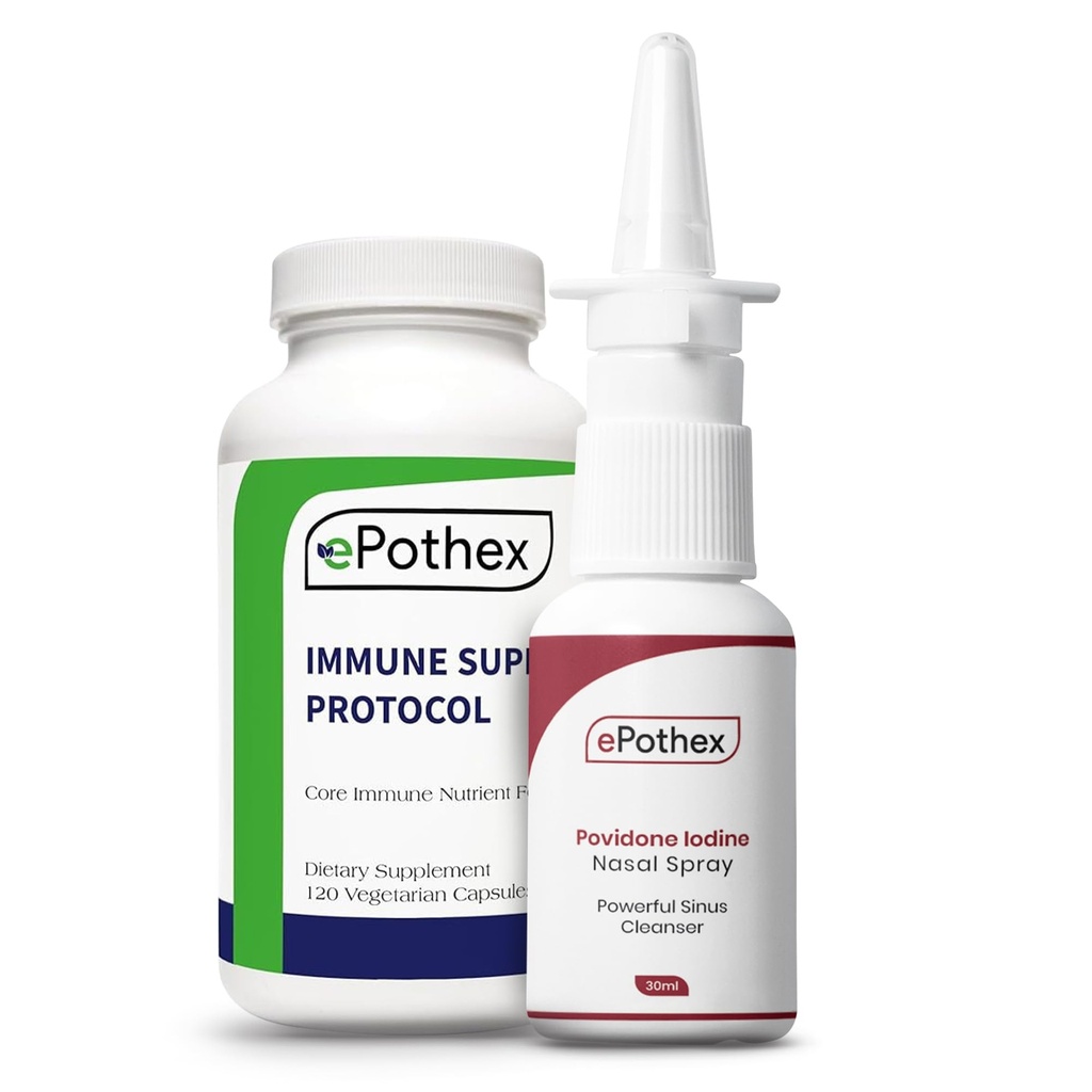Immune Response Recovery Bundle - Protocollo di Supporto Immune - 1% Povidone Iodine Nasal Spray