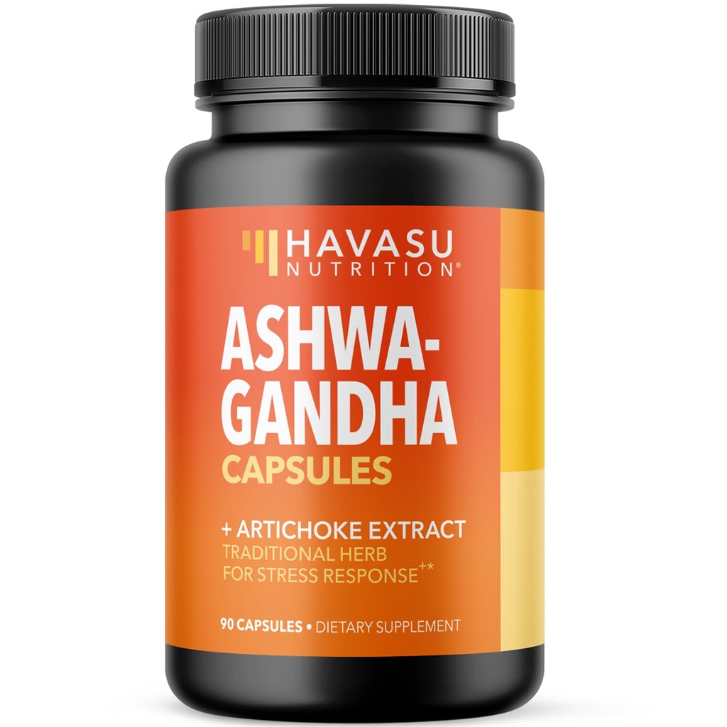 Ashwagandha 1000mg con estratto di carciofo - Capsule Ashwagandha per Stress, Mood and Energy Support - Supporto di erbe adaptogenico per uomini e donne - 90 Vegan, capsule non OGM, 45 Servings