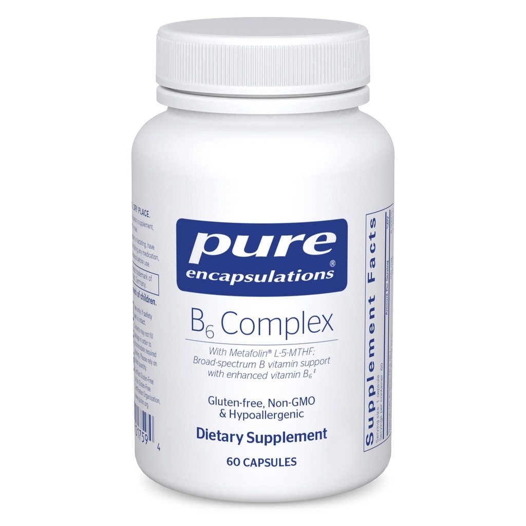 Pure Encapsulations B6 Complex - Supports Nervous System & Brain Health* - Include vitamine B - Contiene vitamina B6 arricchita - Non OGM & Gluten Free - 60 capsule