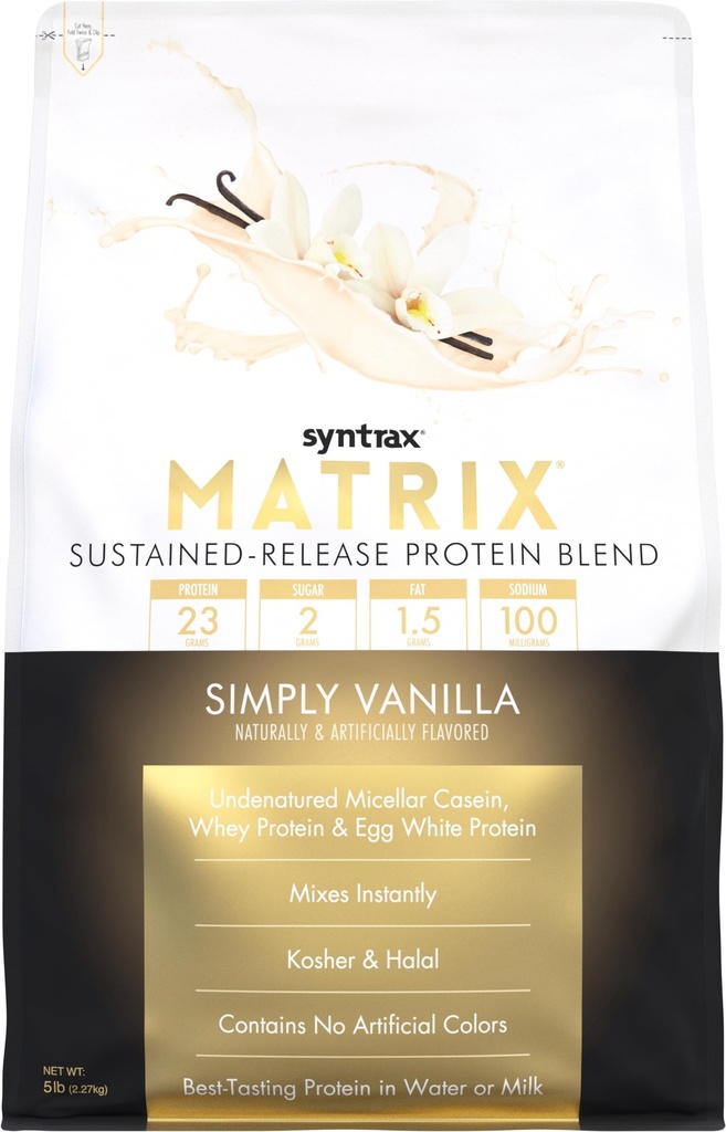 Sintrax Nutrition Matrix - Sustain-Release Protein Blend, Semplicemente Vanilla 5 lbs.